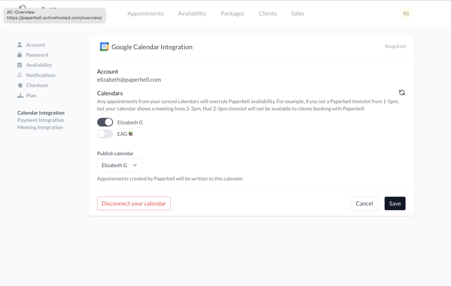 Calendar Integration: Google, Outlook, Apple - Paperbell Support