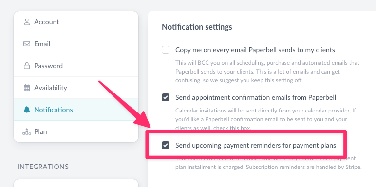 Payment plan payment reminder email