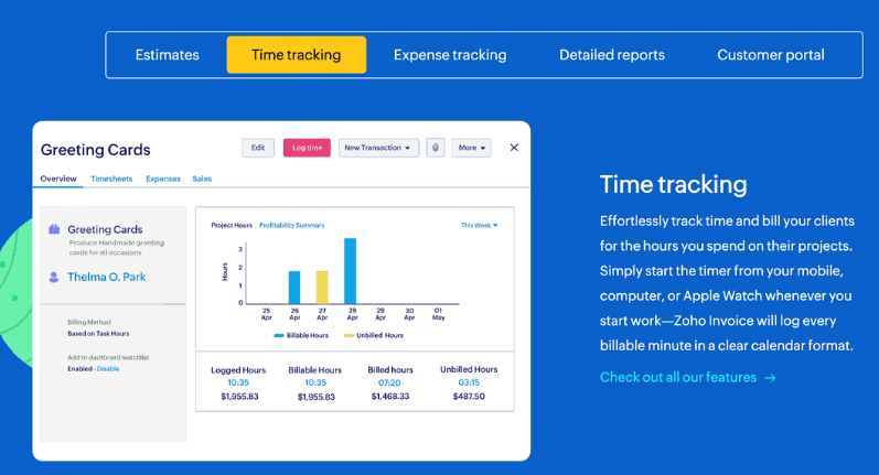 Zoho invoice