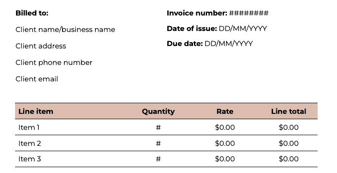 How to write an invoice