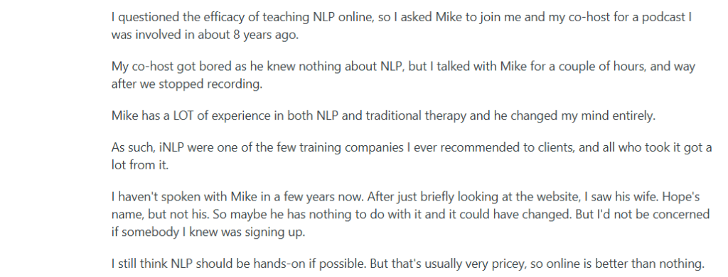 NLP certification review