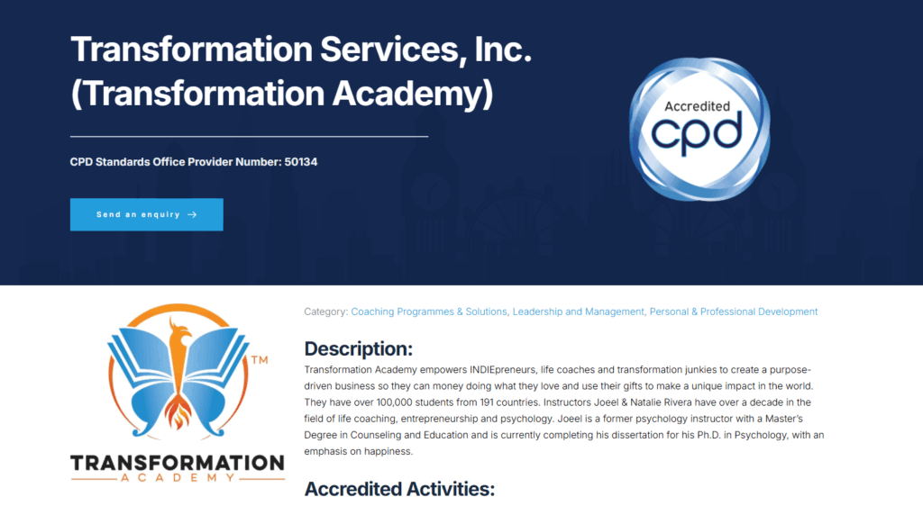 transformation academy reviews cpd