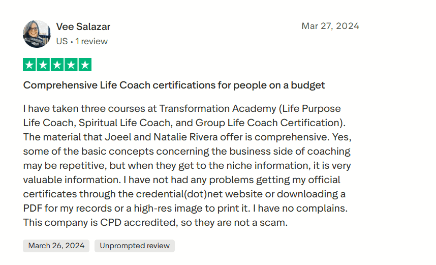 transformation academy reviews vee