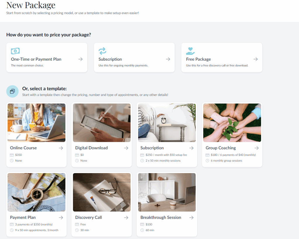 honeybook alternative coaching packages