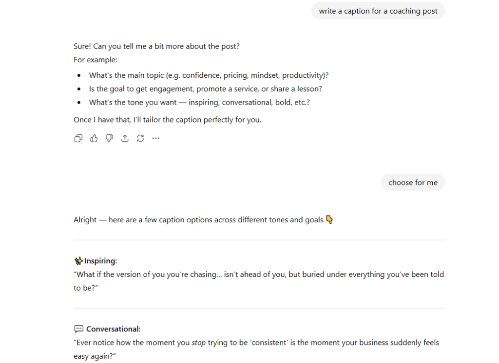 chatgpt prompts for markerting basic post