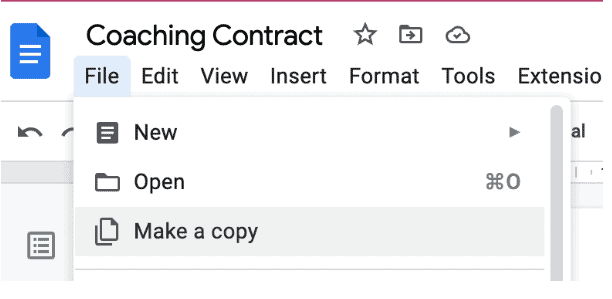 coaching contract doc