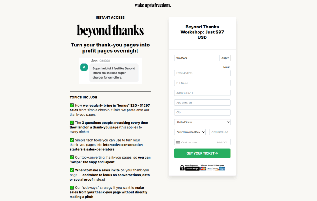 coaching workshop beyond thanks