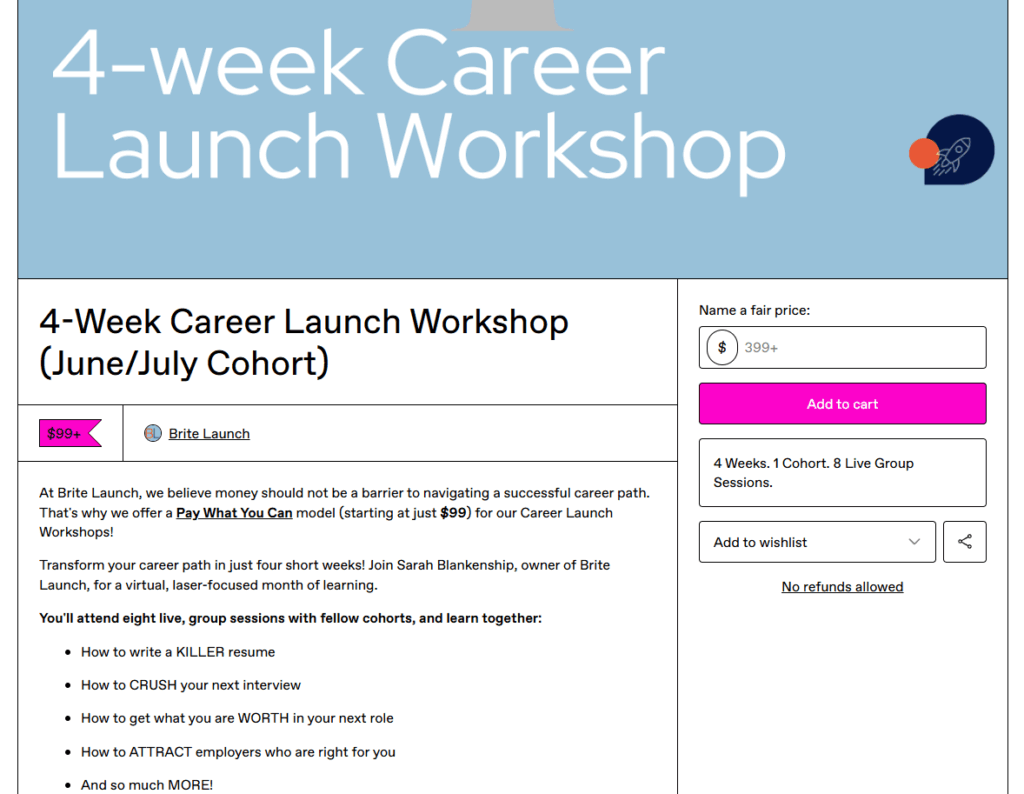 coaching workshop career workshop