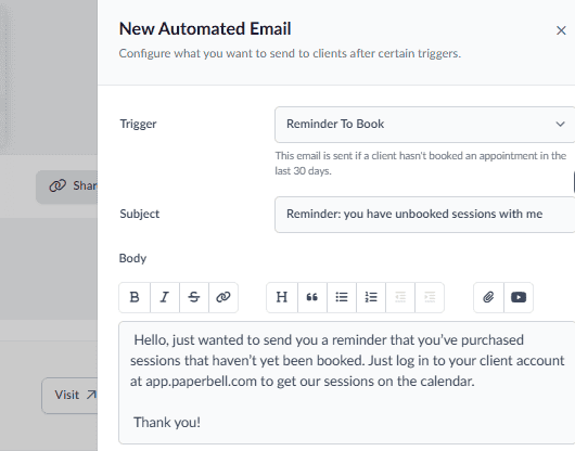 coaching plan template automated emails