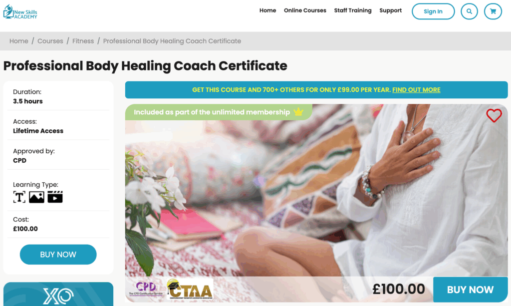New skills academy life coach body healing course