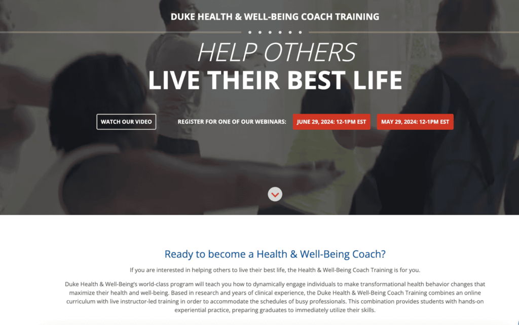 how to become a wellness coach duke