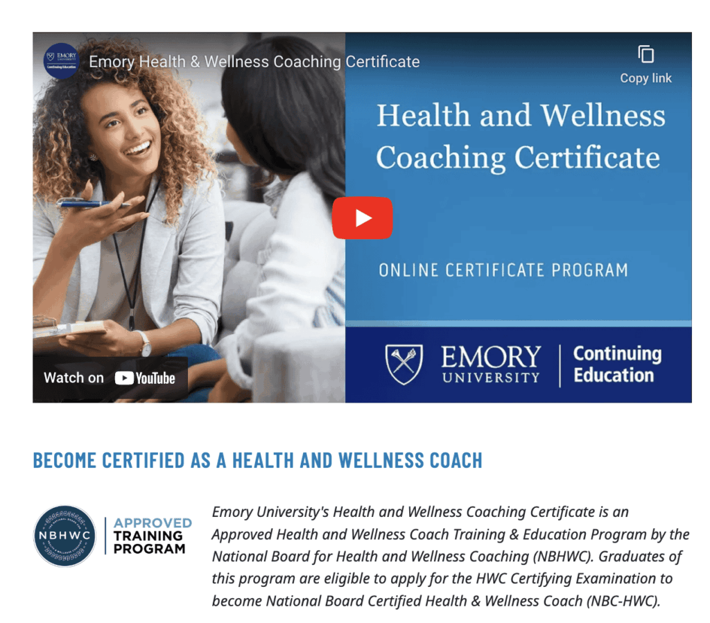 how to become a wellness coach emory