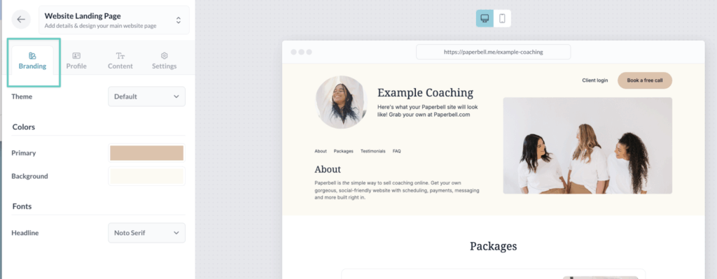 how to package coaching services for more sales landing page