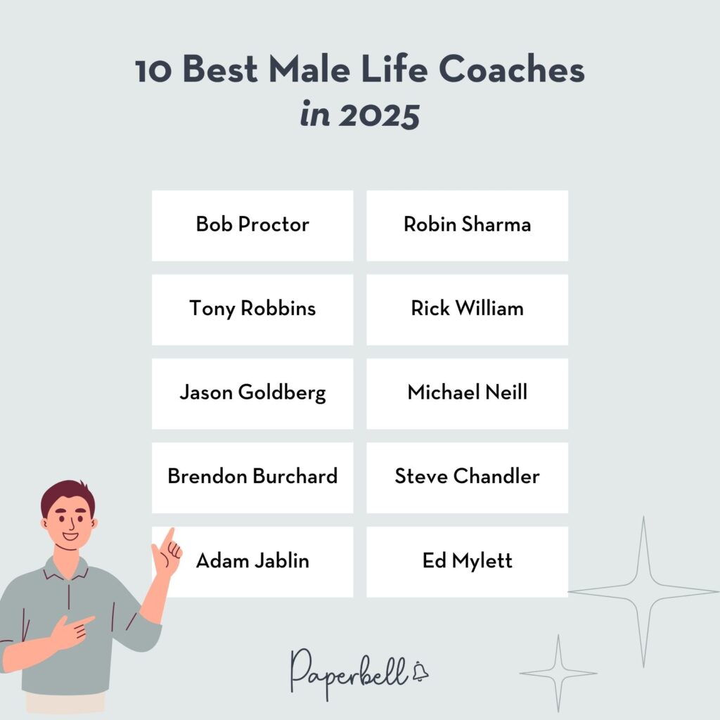 best male life coaches infographic