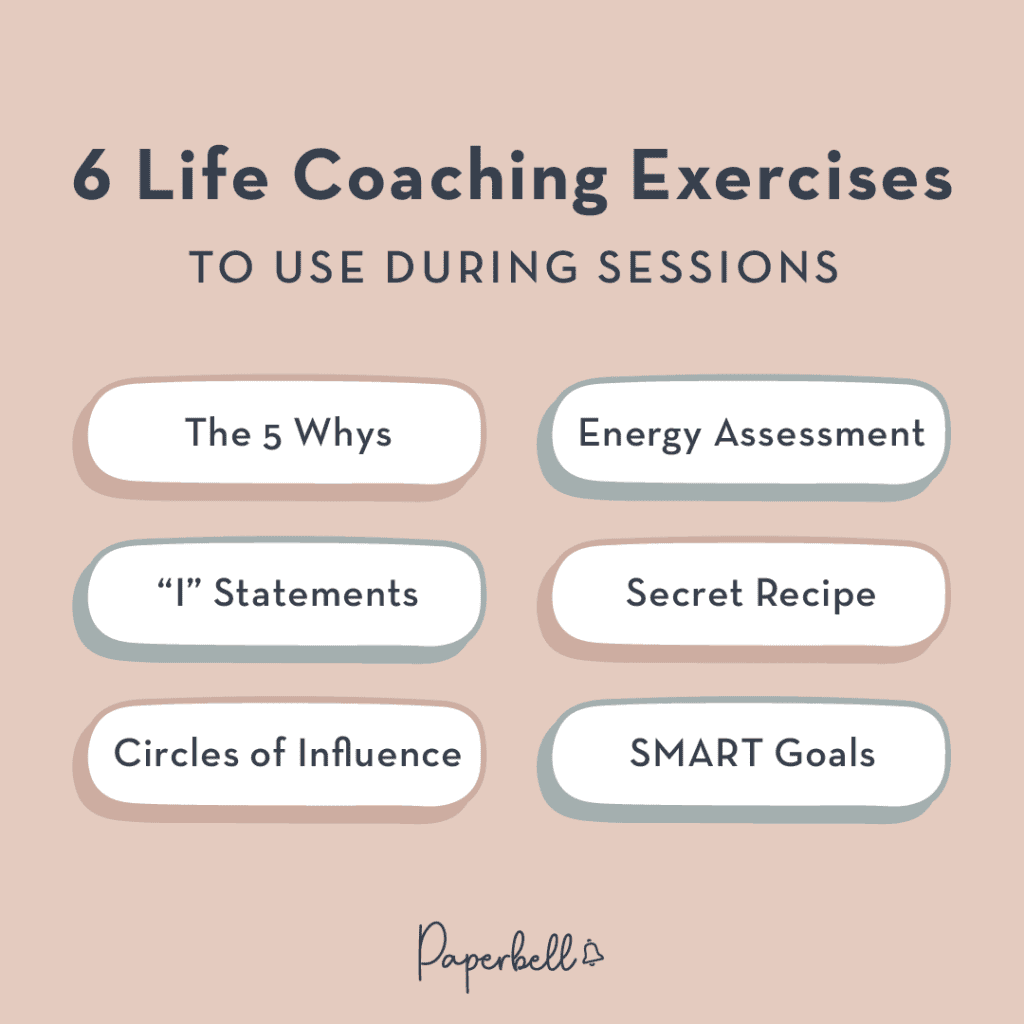 life coaching exercises to use during sessions