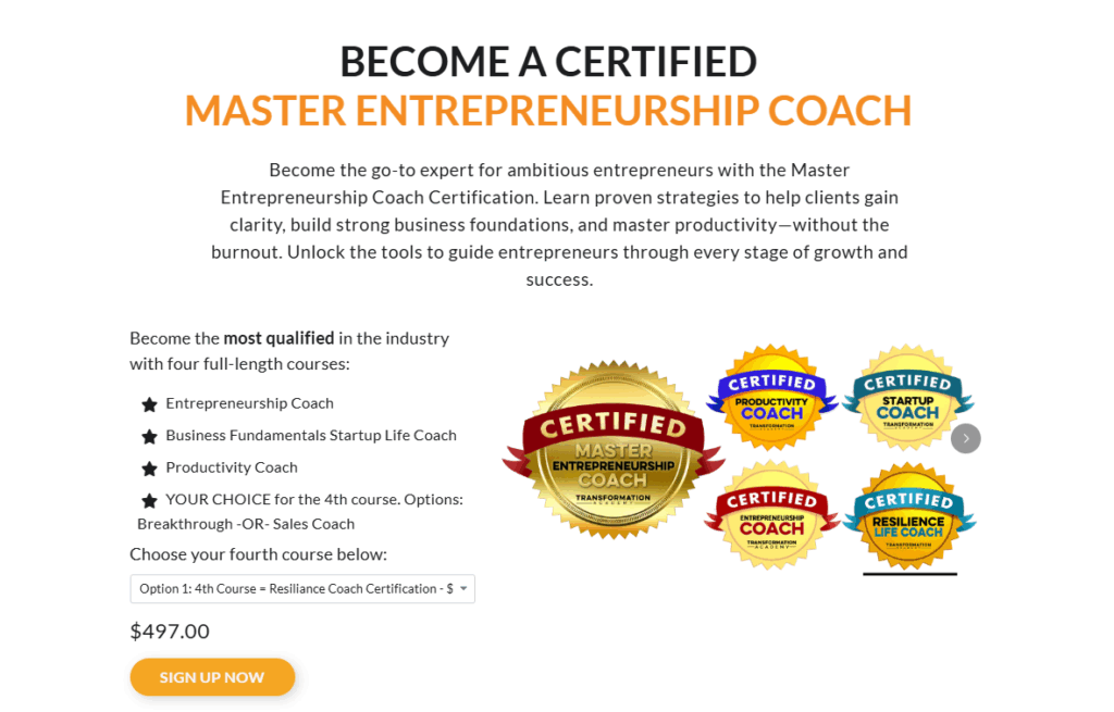 business coaching courses transformation academy