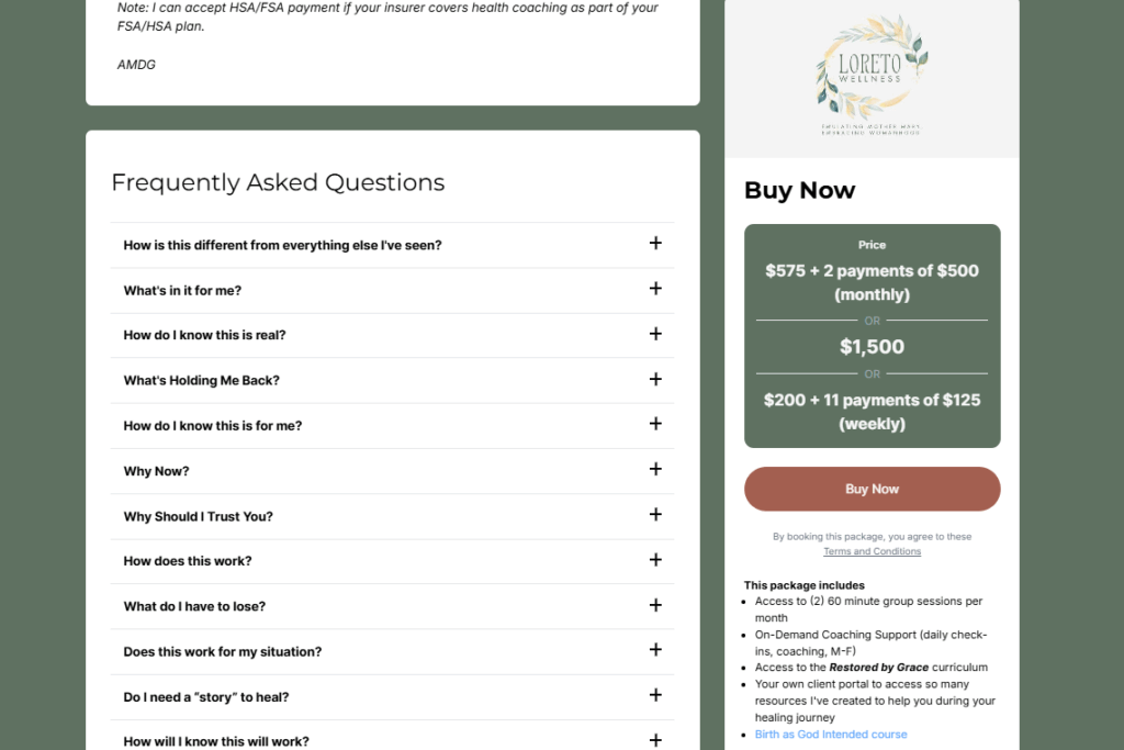 how to price your coaching services loretto