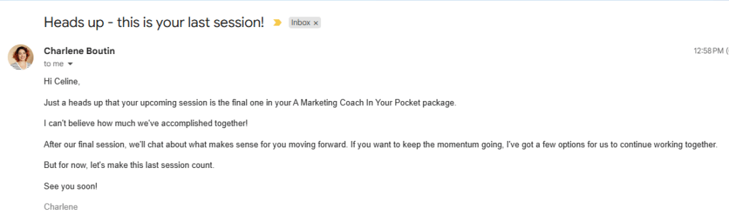 automate emails for coaches last session