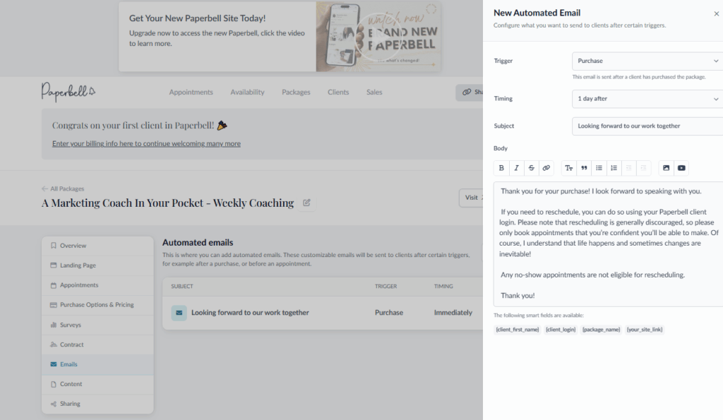 automate emails for coaches paperbell automated emails