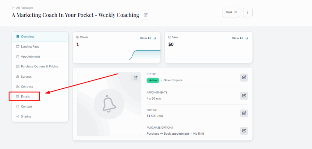 automate emails for coaches paperbell package dashboard