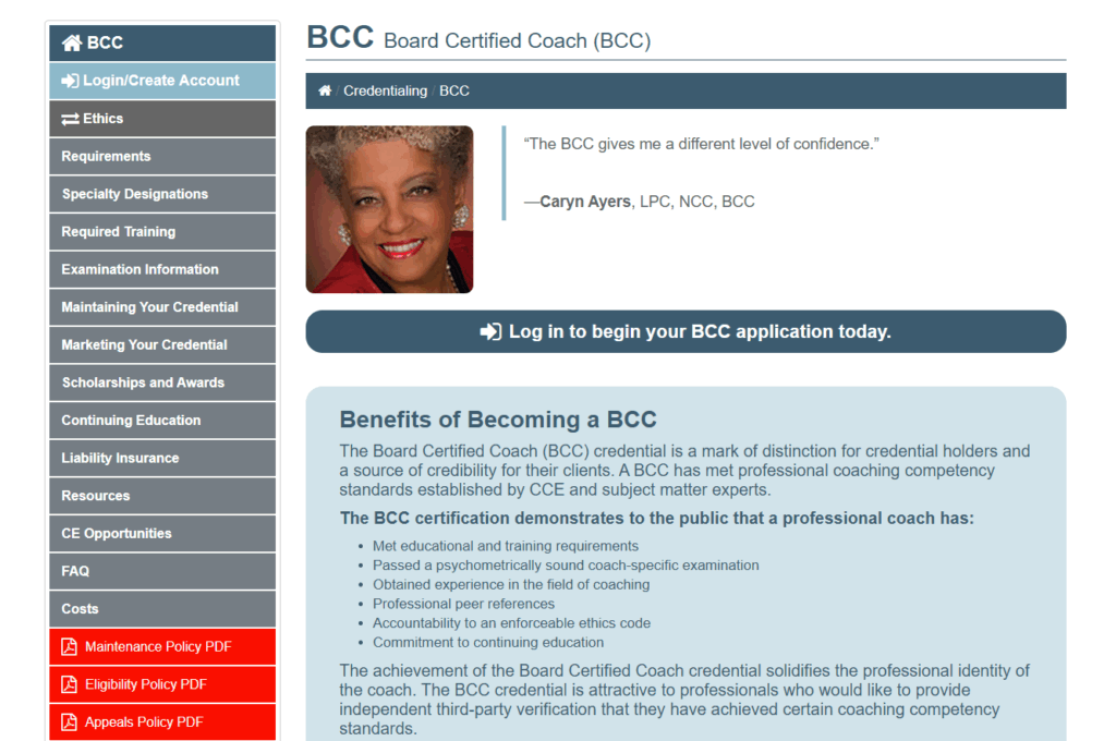 bcc certification website