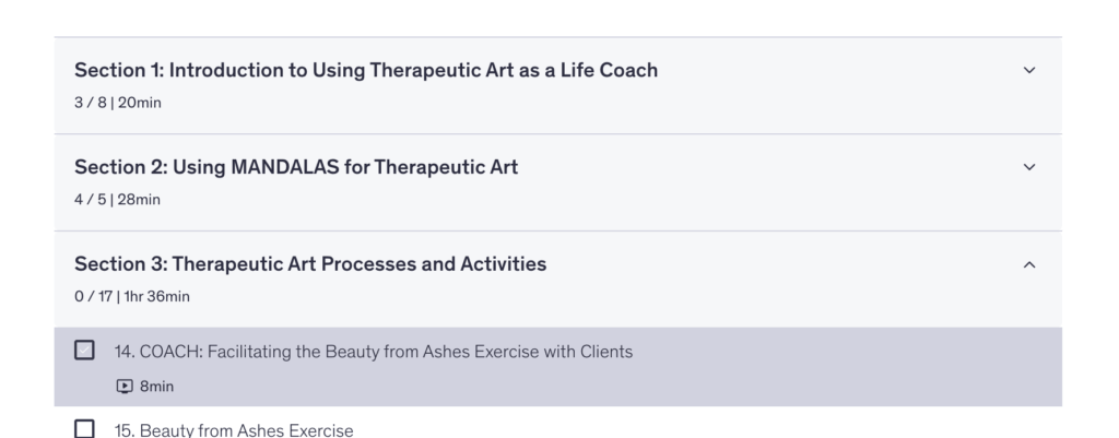 art therapy life coach Udemy course review