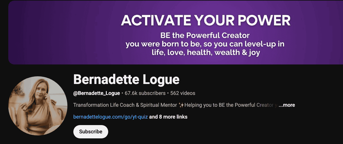 Bernadette Logue Soul Odyssey YouTube channel