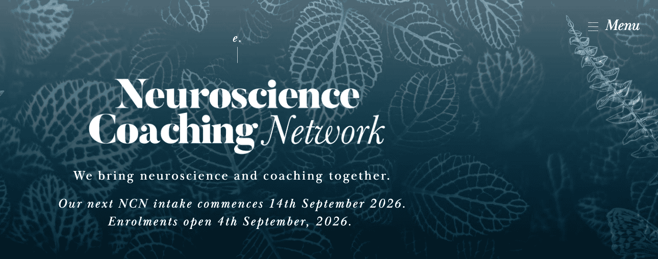 Dr Sarah McKay homepage featuring the Neuroscience Coaching Network