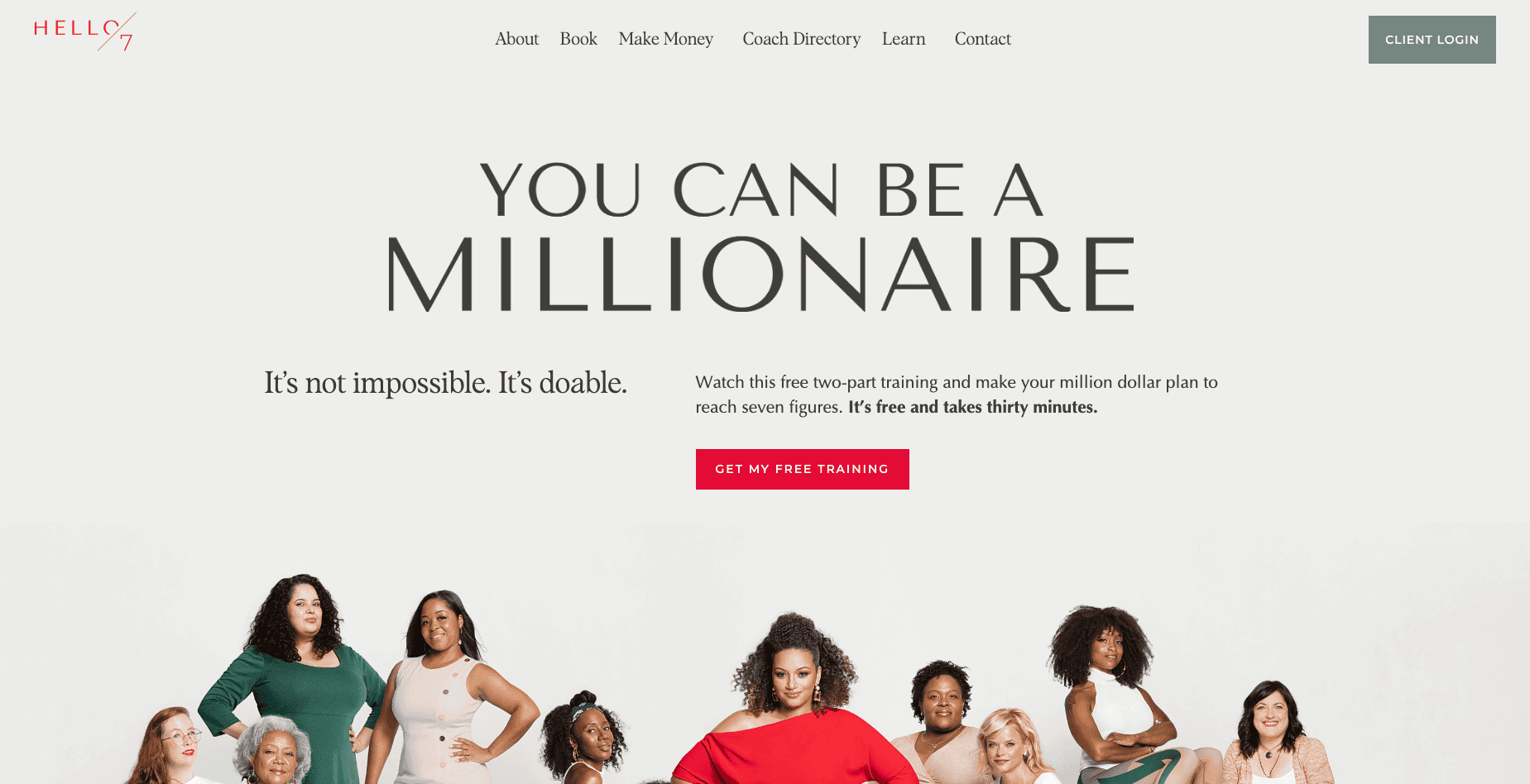 Hello Seven coaching website homepage by Rachel Rodgers