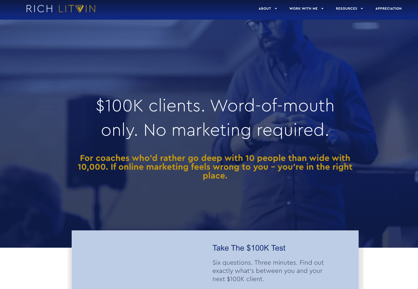 Rich Litvin coaching website homepage