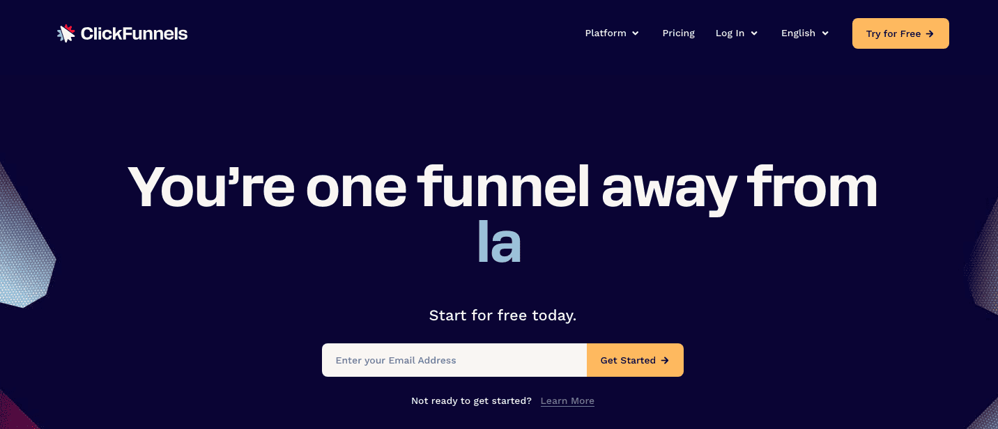 ClickFunnels homepage